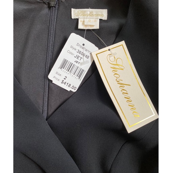 Shoshanna Esmeralda Puff-Sleeve Crepe Dress in Jet Black sz 2 NWT - Picture 10 of 16